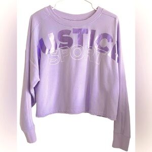 Justice Sport Cropped Pullover Oversized Sweatshirt PURPLE Girl’s XXL 18/20